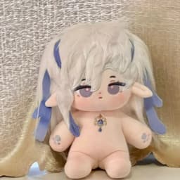 Adorable 20cm Neuvillette Fluffy Cotton Plush Doll with Skeleton Genshin Impact Anime Cosplay Character Stuffed Toy Xmas Gift