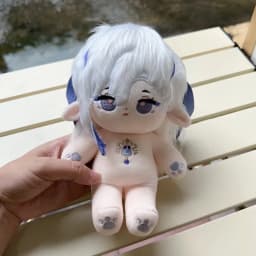 Adorable 20cm Neuvillette Fluffy Cotton Plush Doll with Skeleton Genshin Impact Anime Cosplay Character Stuffed Toy Xmas Gift