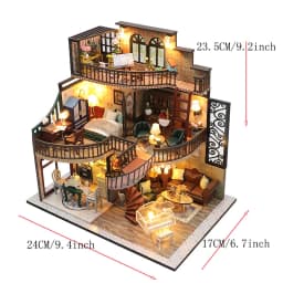 DIY Wooden 3D Bakery Room Doll Houses Miniature Assembly Model Building Bedroom Kit Dollhouse With Furniture Toys For Gifts