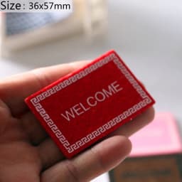 1:12 doll house floor decoration welcome carpet mini slippers miniature