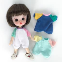 New Ob11 Bjd Doll Patchwork Color Clothes Jumpsuit Doll Pajamas For Nendoroids, Ob11,Obitsu 11,Molly,Gsc,1/12 Bjd Doll