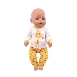 2 Pcs/Set Cute Pajamas Doll Accessories Clothes Dress For 18 Inch Girl Doll & 43 cm New Baby Doll,Our Generation,gifts
