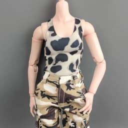 1/6 Miniature Doll Soldier Leopard Print Vest Trendy High Elastic Clothing For 30cm Doll Round Neck T-shirt Hiking Casual Tank