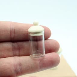 4Pcs 1/12 Dollhouse Clear Glass Jar Dollhouse Miniature Kitchen Storage Bottles Dolls House Decoration Accessories