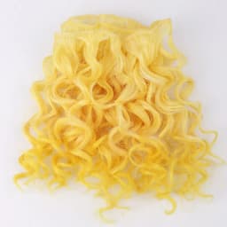 15CM Curly Doll Hair DIY Toy Accessories Synthetic Heat Resistant Fiber Wig Blonde Color