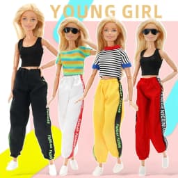 Fashion Female Doll Dress Casual Sport Pants Tank Top T-shirt Handmade Party Clothes For 30cm Doll Accessories Child Toys Gift
