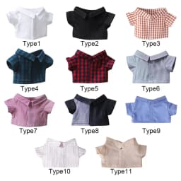 20CM Doll Shirt Solid Color Blouse Stripes Lattice Idol Doll Clothes Dolls Accessories Cotton Stuffed Change Dressing Game