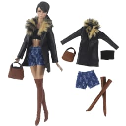 1/6 Doll Fashion Casual Wear Clothes Plush Coat Pants Winter Wear Clothes Skirt Bags Handmade Girl Doll Jacket Set For 29~32cm