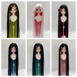 New 1/3 & 1/4 & 1/6 Bjd Doll's Wig Anime Doll Dress Up Accessories Bicolor Long Straight Wig