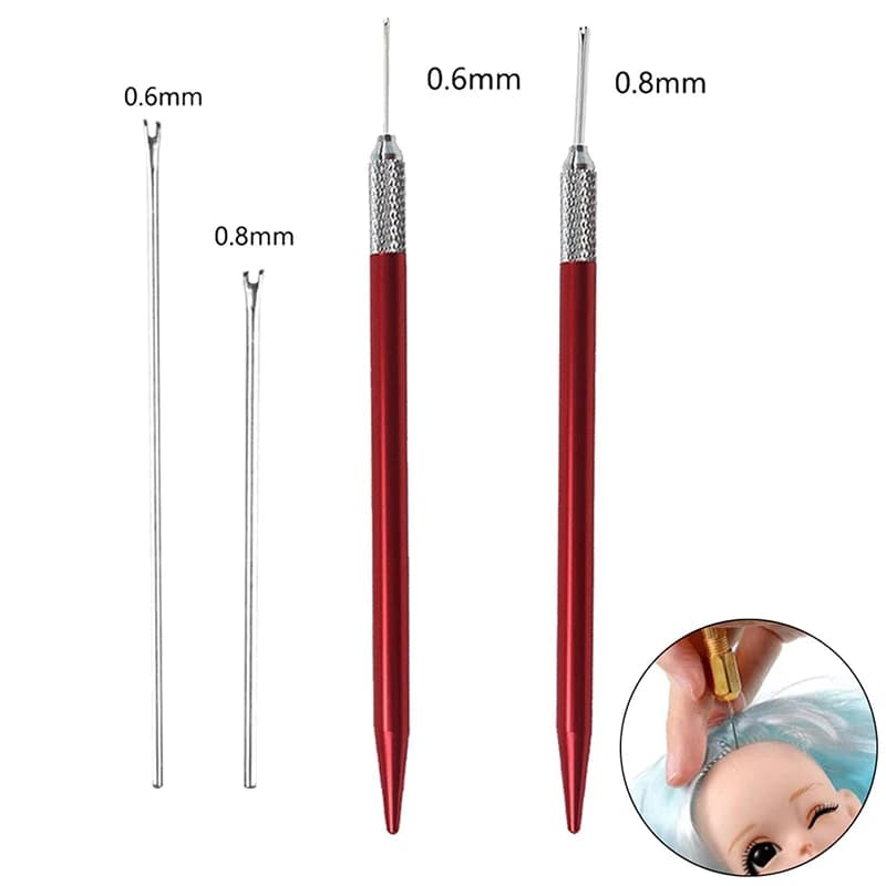 1Set 2.5-3.5CM Doll Hair Reroot Needle Kit Repaint Dolls Head Reborn Hair Rooting Tools Wig Making Supplies Accessories Set