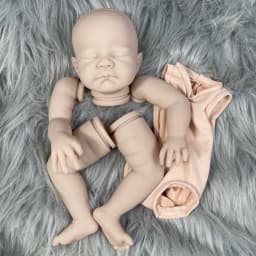 19 Inches Unpainted Reborn Vinyl Doll Kit August Sleeping Baby Molds Blank Doll Parts With Cloth Body