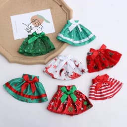 Elves Clothes Christmas Doll White Red Green Dress Baby Toys Accessories Skirt For Children's Christmas Gifts Doll Accessories