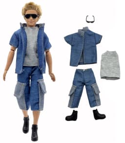 1 Set Ken Cloth Handmade Handsome Doll Accessories Casual Wear Suit for 30cm 12inch Ken Doll Kids GiftA1