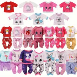 Kawaii Animal Pattern Doll Clothes For 43cm Baby Doll Clothes Accessories And 18 Inch American Doll Girl's Toys Our Generation