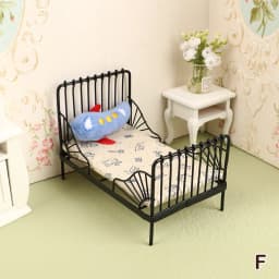 1:12 Dollhouse Miniature Wood Bed Bedroom Simulation Furniture Model Mini Doll Bed Doll Bedroom Doll House Furniture