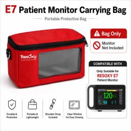 Hard Shell Travel Case Designed for E7 Patient Monitor Heavy Duty Medical Equipment Carrier Bag with Handle and Shoulder Strap