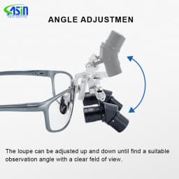 Dental 48 ° Ergo Loupes 4X Medical Magnifying Glass Prevent Bending and Portable Ergo Loupes Light Combination Dentistry Tool
