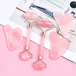 Pink Crystal Jade Massage Face Eyes Scraping Portable Resin Cooling Sensation Rose Quartz Tightening Anti-Wrinkle Beauty