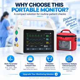 Resoxy E5 Multi Parameter Patient Monitor ECG SpO2 NIBP RESP TEMP Vital Signs Monitor 5 Inch Touch Screen Portable Device