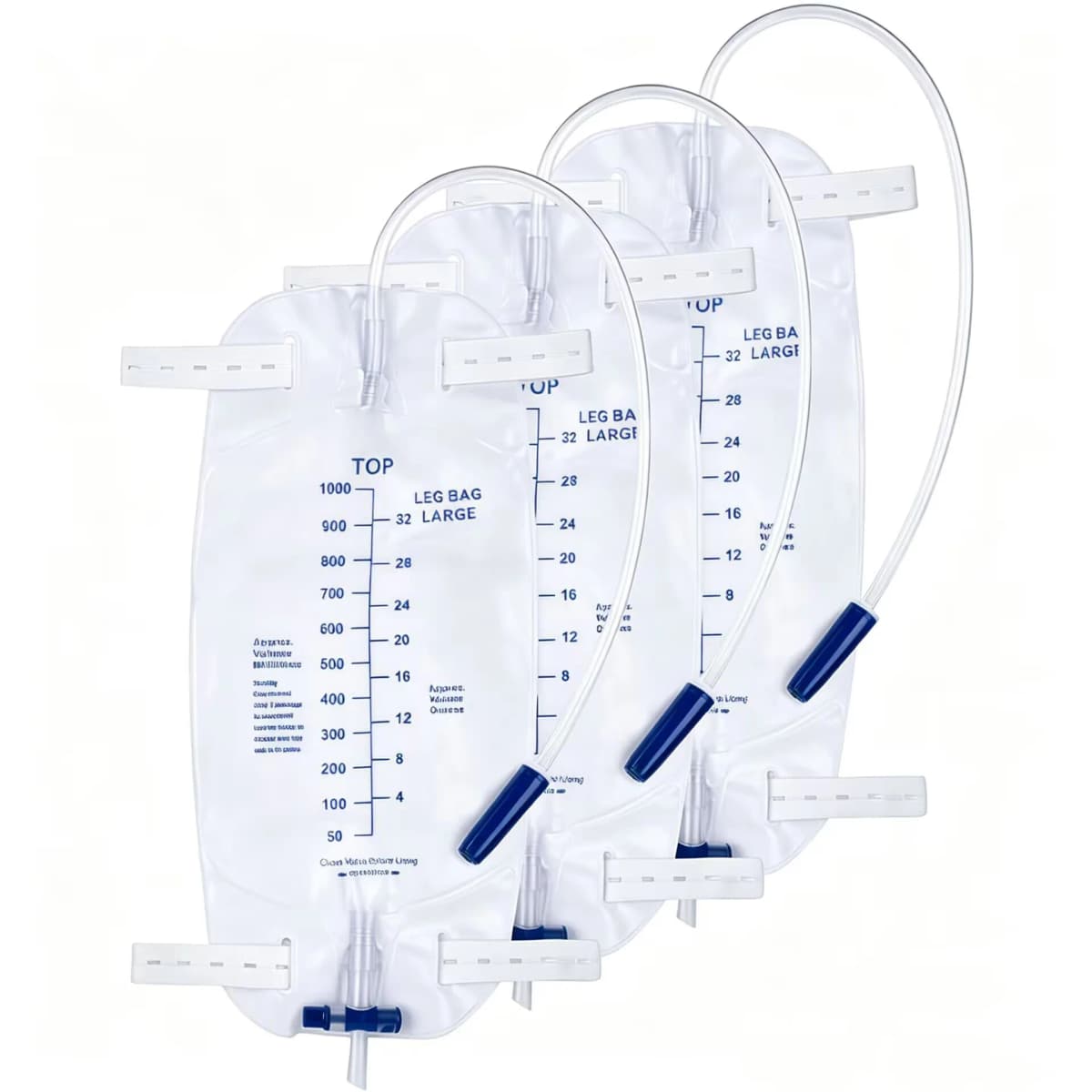 10Pcs Leg Urinary Drainage Bag 750ml 1000ml Portable Urine Collection Bag Individually Packed for Elderly Incontinence Care