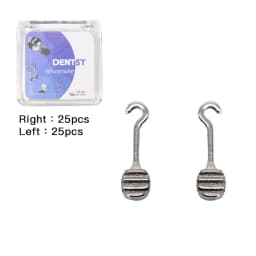50Pcs Dental Orthodontic Lingual Buttons Crimpable Hook Metal Composite Bondable Traction Hook Clear Ceramic Hook On Arch Wire