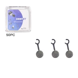 50Pcs Dental Orthodontic Lingual Buttons Crimpable Hook Metal Composite Bondable Traction Hook Clear Ceramic Hook On Arch Wire
