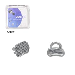50Pcs Dental Orthodontic Lingual Buttons Crimpable Hook Metal Composite Bondable Traction Hook Clear Ceramic Hook On Arch Wire