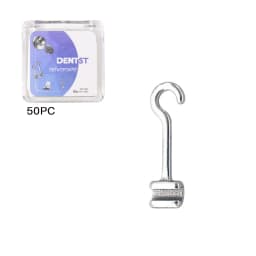 50Pcs Dental Orthodontic Lingual Buttons Crimpable Hook Metal Composite Bondable Traction Hook Clear Ceramic Hook On Arch Wire
