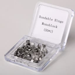 50Pcs Dental Orthodontic Lingual Buttons Crimpable Hook Metal Composite Bondable Traction Hook Clear Ceramic Hook On Arch Wire