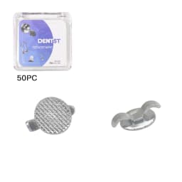 50Pcs Dental Orthodontic Lingual Buttons Crimpable Hook Metal Composite Bondable Traction Hook Clear Ceramic Hook On Arch Wire