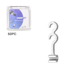 50Pcs Dental Orthodontic Lingual Buttons Crimpable Hook Metal Composite Bondable Traction Hook Clear Ceramic Hook On Arch Wire