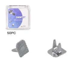 50Pcs Dental Orthodontic Lingual Buttons Crimpable Hook Metal Composite Bondable Traction Hook Clear Ceramic Hook On Arch Wire