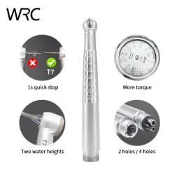 Dental High Speed Handpiece T7 Zero Retraction 4 Water Spray Push Button 2/4 Holes Air Turbine Handpiece for Dental Clinic