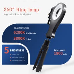 JUMTOP Dental Photography Ring Light, Adjustable Color Temperature and Brightness, Intraoral Filling Lamp