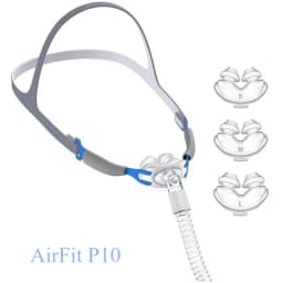 Original AirFit P10 CPAP Nasal Pillow Mask Complete Headrest Tube S/M/L Nasal Pillow for Sleep Apnea Snoring Prevention