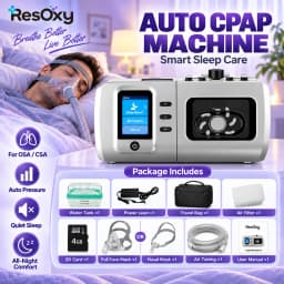 Resoxy DS6 Auto CPAP Machine 28dB Low Noise Automatic Pressure Adjustment Device Heated with SD-card For Home Travel Sleeping
