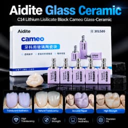 Aidite C14 HT/LT Lithium Disilicate CAD CAM Glass Ceramic Block for Chairside Veneer, Crown, Inlay & Onlay