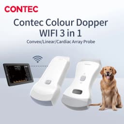 CONTEC Veterinary Color Doppler Ultrasound Machine Convex & Linear Probe for Animals Pet with WiFi and Software