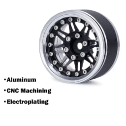 1.9" Aluminum Beadlock Wheels - Adjustable Offset Wheel Rims for 1/10 RC Crawler, Fits TRX4, Axial SCX10, Redcat GEN8, RC4WD D90