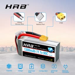 HRB 2PCS Lipo Battery 2S 3S 1300mah 4S 5S 6S 1500mah 1800mah 2200mah 2600mah 7.4V 11.1V 14.8V 18.5V 22.2V For Drone Airplanes