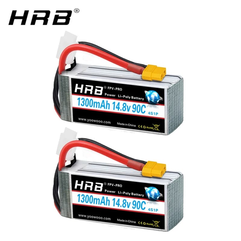 HRB 2PCS Lipo Battery 2S 3S 1300mah 4S 5S 6S 1500mah 1800mah 2200mah 2600mah 7.4V 11.1V 14.8V 18.5V 22.2V For Drone Airplanes