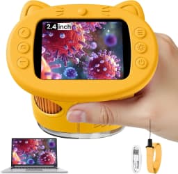Kids Microscope 500x Science and Education Handheld Microscope 2.4-Inch Pocket USB Microscope Birthday Gifts For Boys And Girls