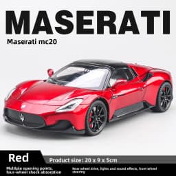 1/24 Maserati MC20 Cabrio Alloy Sports Car Model Diecast Metal Track Racing Car Vehicles Model Sound and Light Children Toy Gift