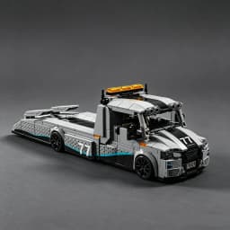 City Series Sprinter Modified Trailer 8-Compartment Race Car Transport Truck Building Blocks Toy Cars Car Models Trucks