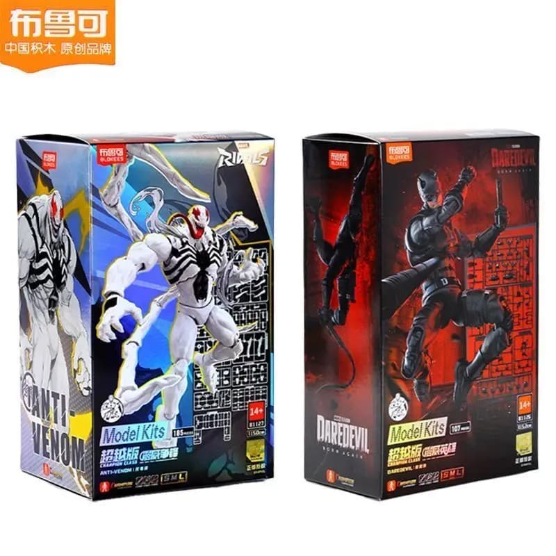 In Stock Blokees Marvel Hero Champion Class Daredevil Anti-Venom Assembly Model Kits Ultron Action Figure Robot Model Toys