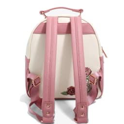 Beauty & Beast Princess Belle Flowers White Pink Wallet Mini Backpack