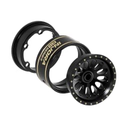 INJORA 0.7" D19 Ripple Black Coating Brass Beadlock Wheels for 1/30 Axial SCX30 (W7005)