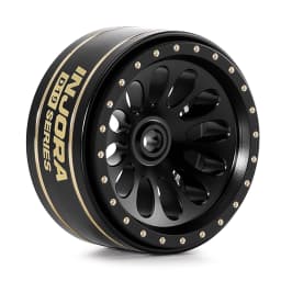 INJORA 0.7" D19 Ripple Black Coating Brass Beadlock Wheels for 1/30 Axial SCX30 (W7005)