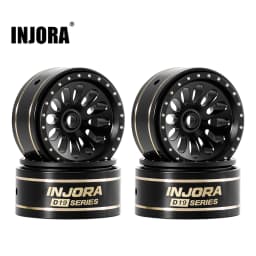 INJORA 0.7" D19 Ripple Black Coating Brass Beadlock Wheels for 1/30 Axial SCX30 (W7005)