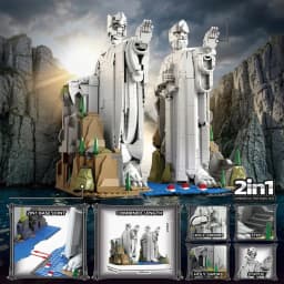 Creative MOC The Argonath Kit Pillar Of The kings Building Blocks Bricks Set MOC King Sculpture Model Toys For Boy Adult Gifts